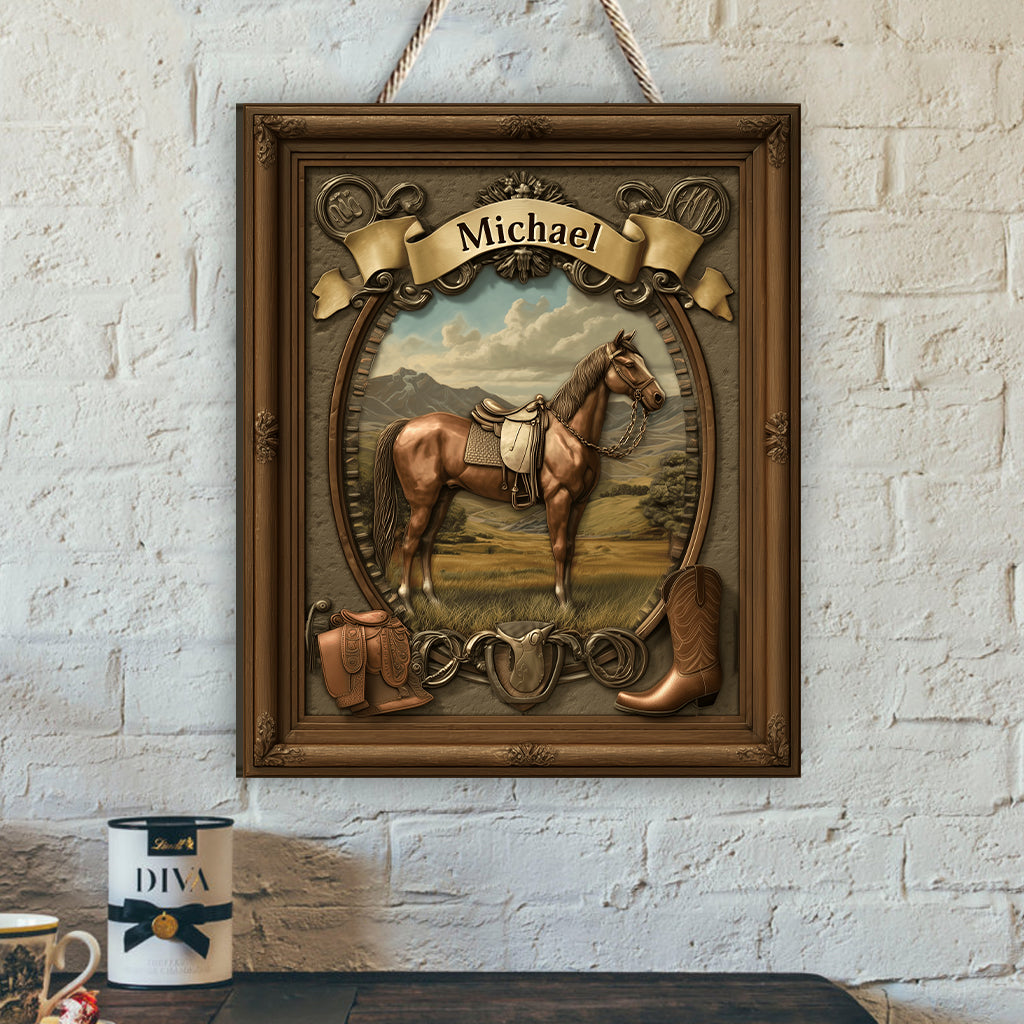 Liebe zum Pferd – Personalisiertes Holzschild in Pferdeform
