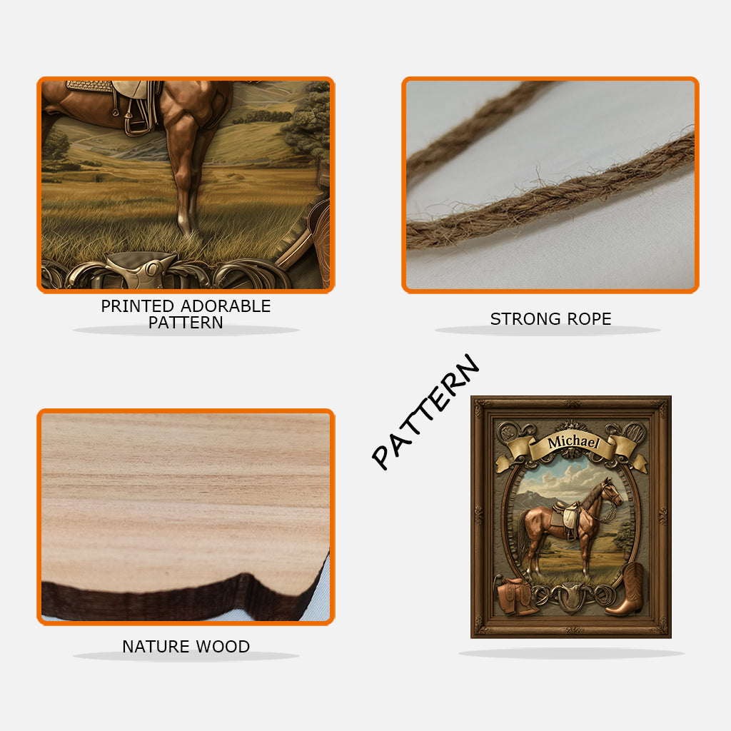 Liebe zum Pferd – Personalisiertes Holzschild in Pferdeform
