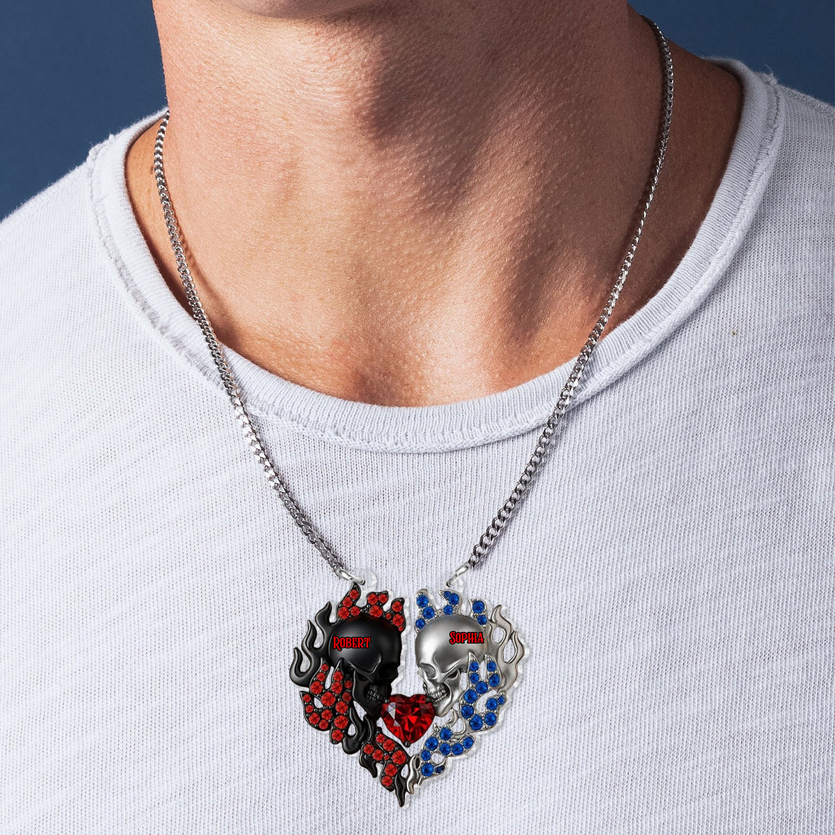 You & Me We Got This - Personalized Skull Custom Shaped Pendant Necklace