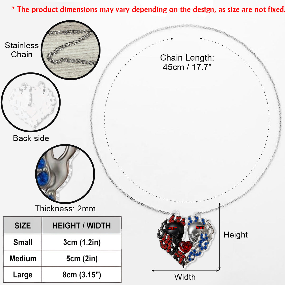 You & Me We Got This - Personalized Skull Custom Shaped Pendant Necklace