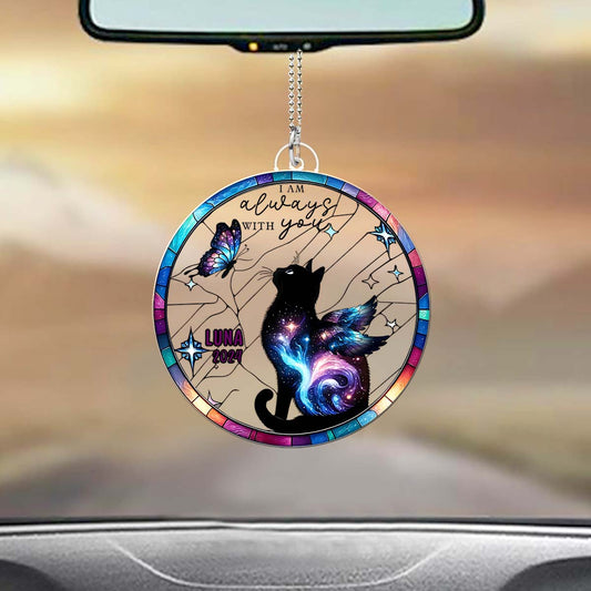 Ich bin immer bei dir – Personalisierter Autoanhänger in Katzenform