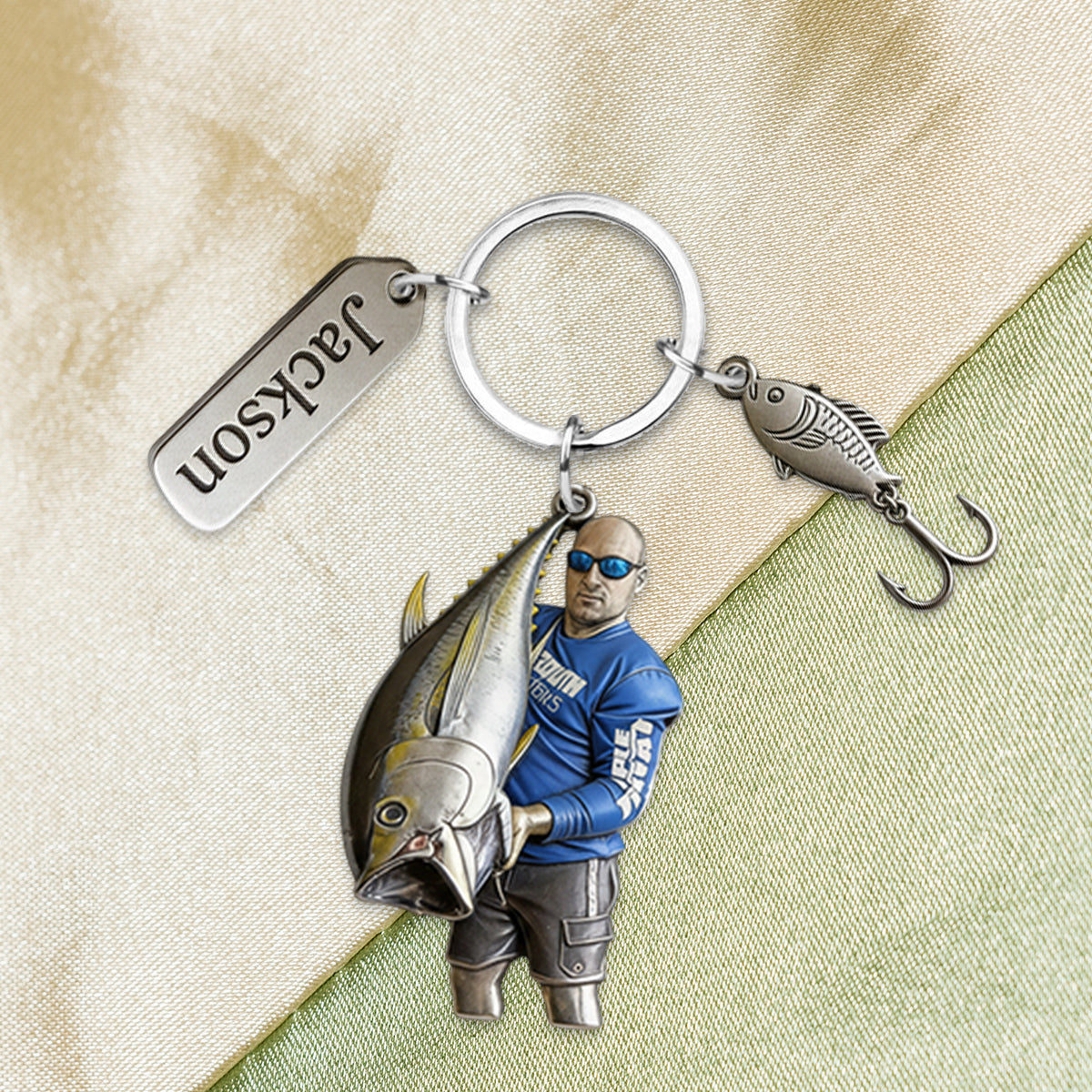 Custom Keychain For Fishing Lover - Personalized Fishing Keychain With Charms