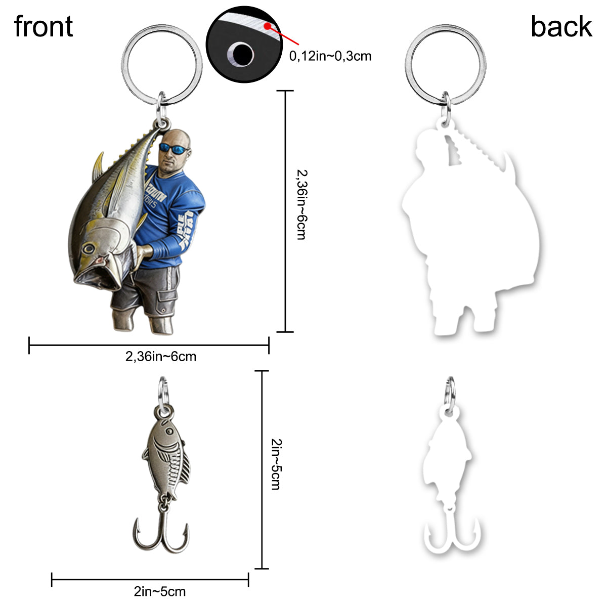 Custom Keychain For Fishing Lover - Personalized Fishing Keychain With Charms
