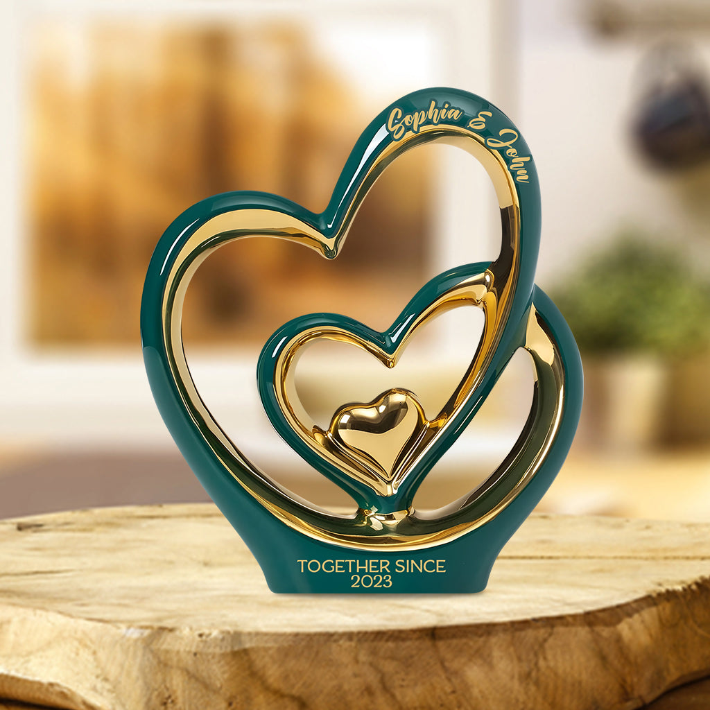 „Du und ich, wir schaffen das“ – personalisierte Acrylplakette in individueller Form für Paare