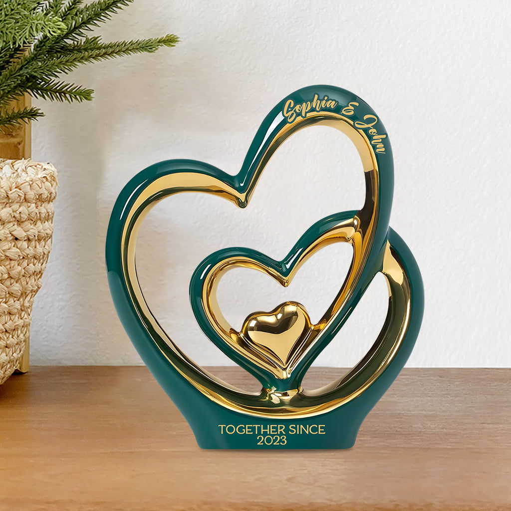 „Du und ich, wir schaffen das“ – personalisierte Acrylplakette in individueller Form für Paare