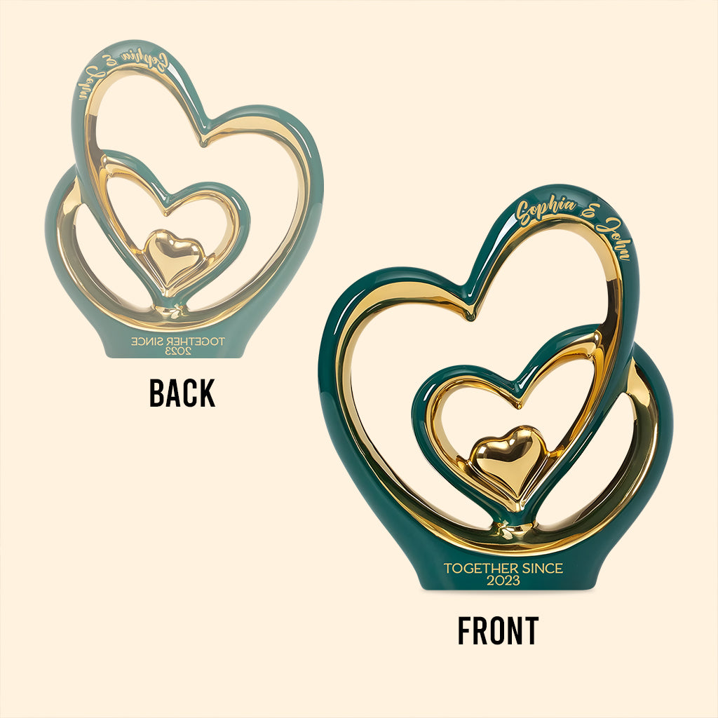 „Du und ich, wir schaffen das“ – personalisierte Acrylplakette in individueller Form für Paare