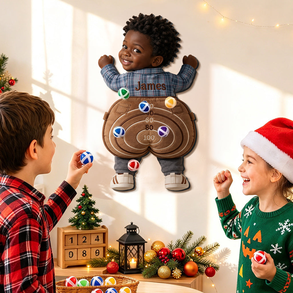 Ready, Aim, Giggle! - Personalized Kid Sticky Ball Dart Board Set