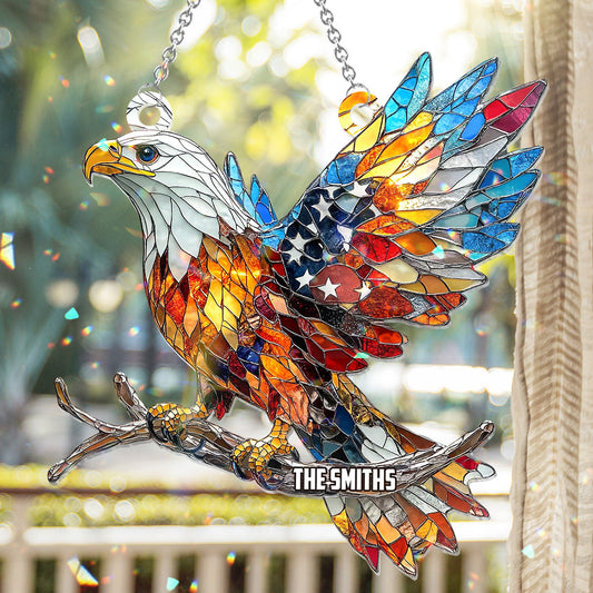 Gott segne Amerika – Personalisierter Fensterhänger zum Unabhängigkeitstag/4. Juli 