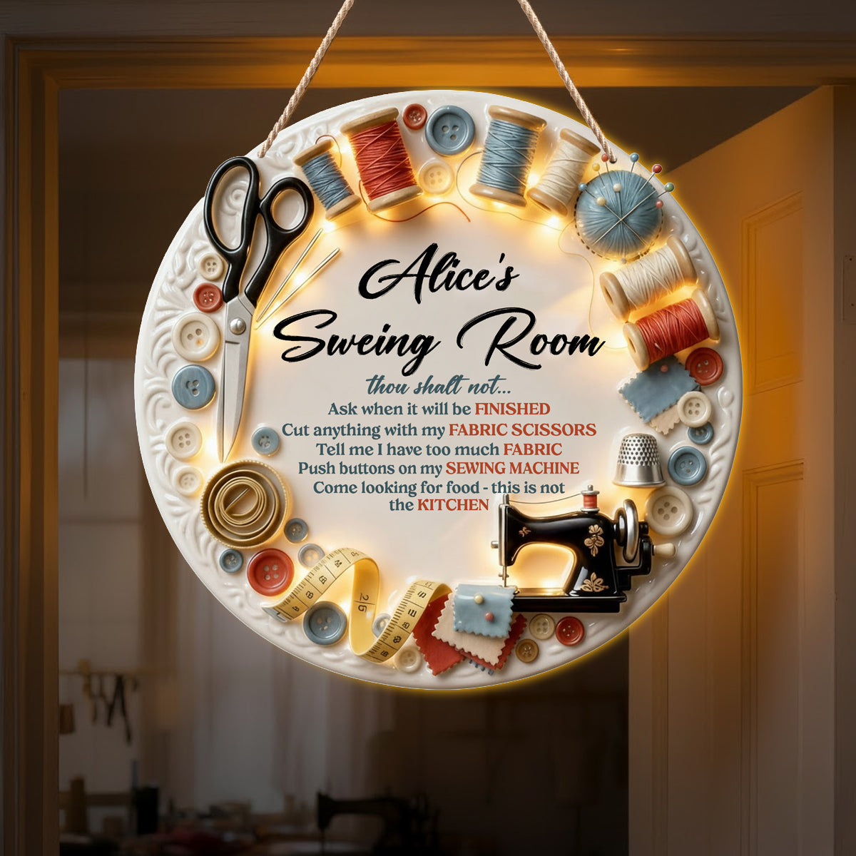 Nähzimmer - Personalisiertes Nähzimmer-LED-Licht-Acryl-Schild