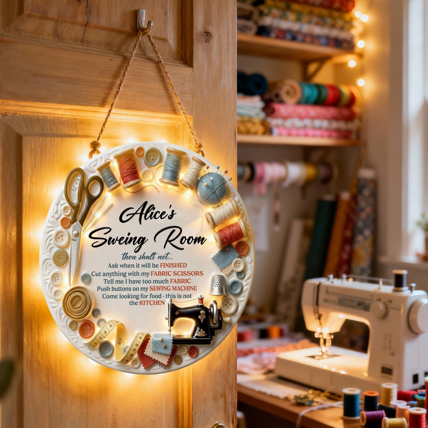 Nähzimmer - Personalisiertes Nähzimmer-LED-Licht-Acryl-Schild