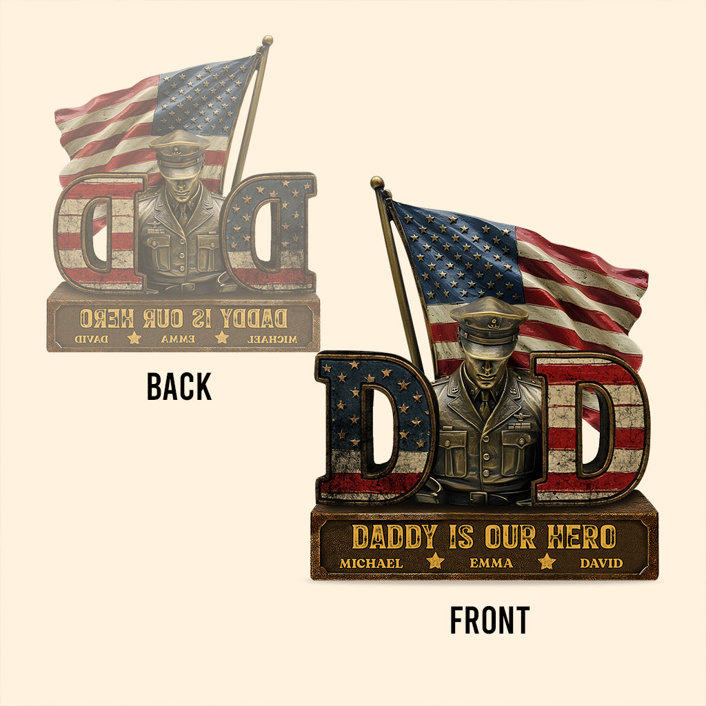 Mein Vater ist mein Held – Personalisierte Acrylplakette in individueller Form für Väter