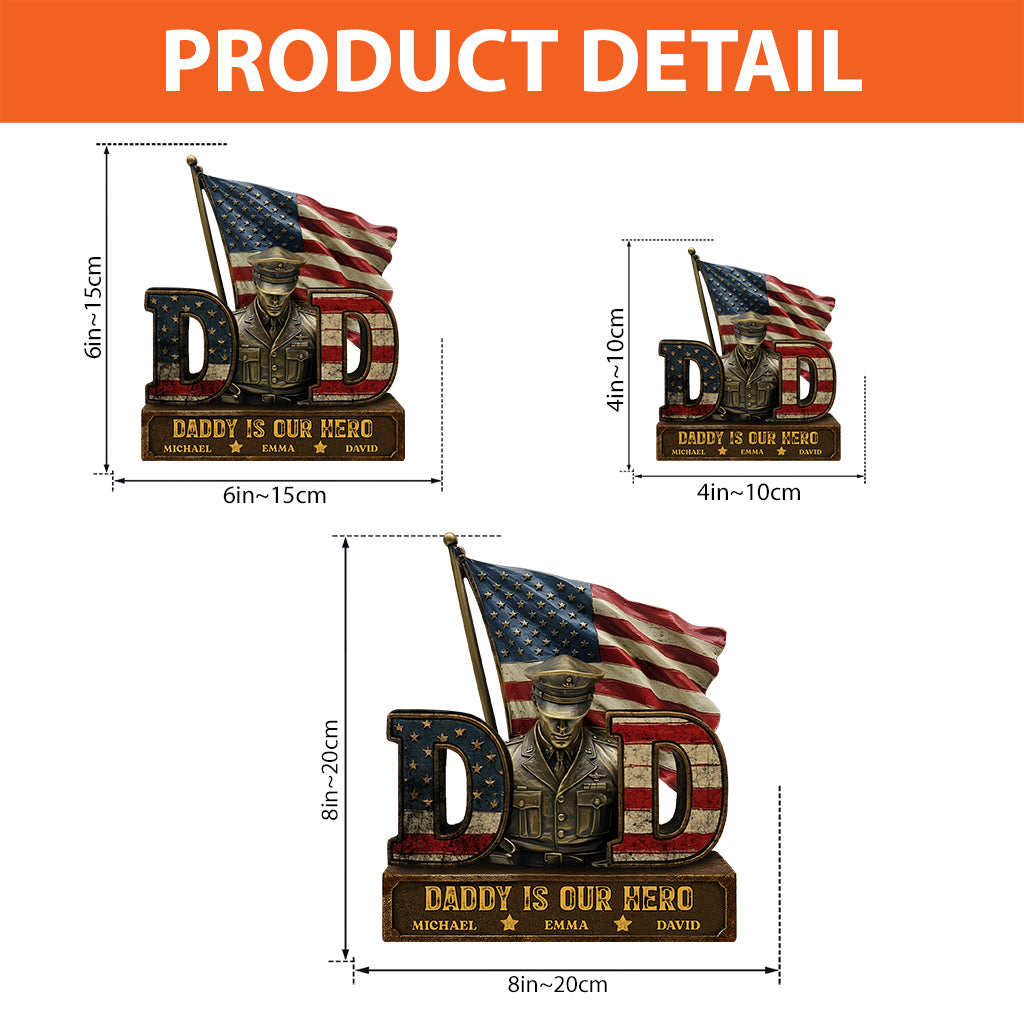 Mein Vater ist mein Held – Personalisierte Acrylplakette in individueller Form für Väter