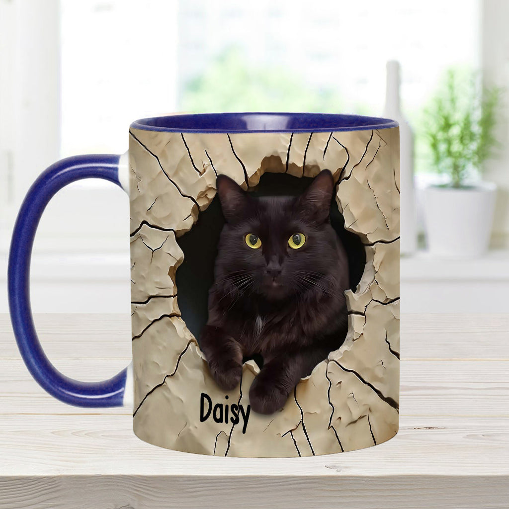 Liebe zur schwarzen Katze - Personalisierte Tasse mit schwarzem Katzenmotiv