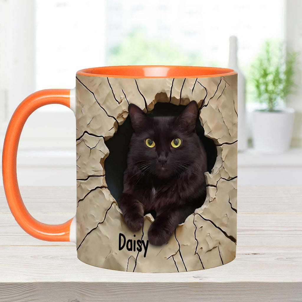 Liebe zur schwarzen Katze - Personalisierte Tasse mit schwarzem Katzenmotiv