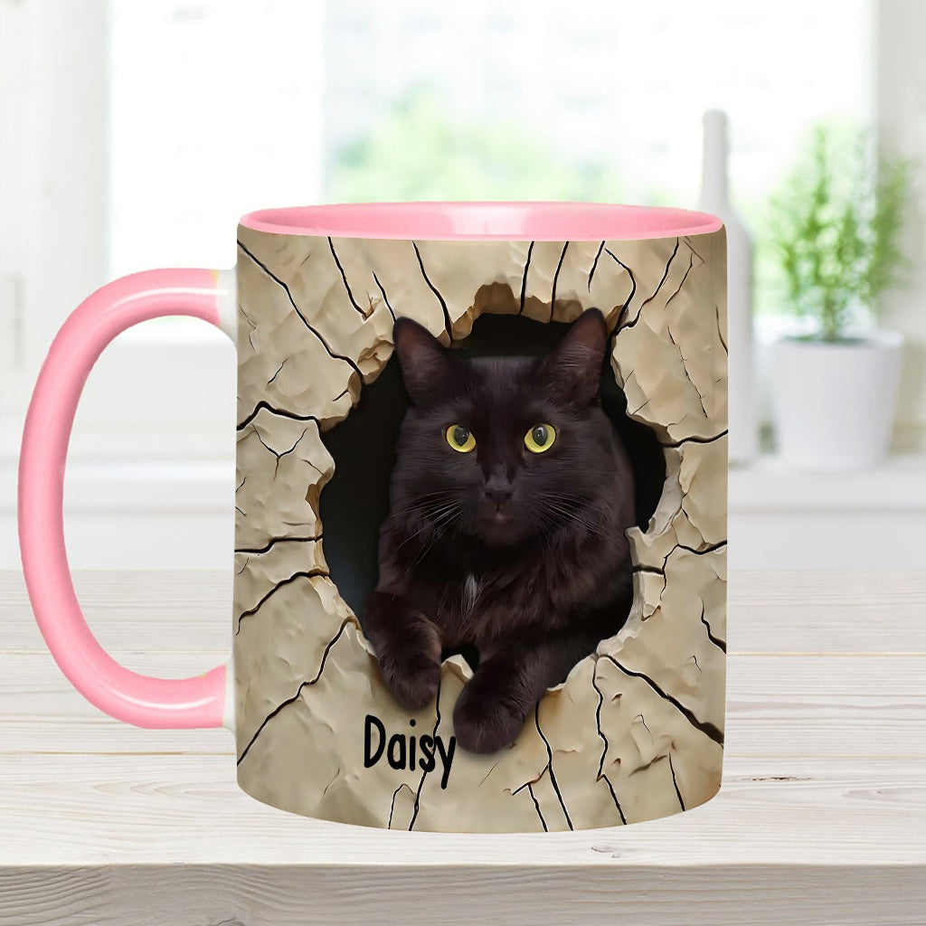 Liebe zur schwarzen Katze - Personalisierte Tasse mit schwarzem Katzenmotiv
