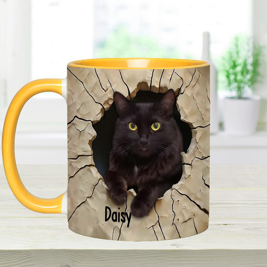 Liebe zur schwarzen Katze - Personalisierte Tasse mit schwarzem Katzenmotiv