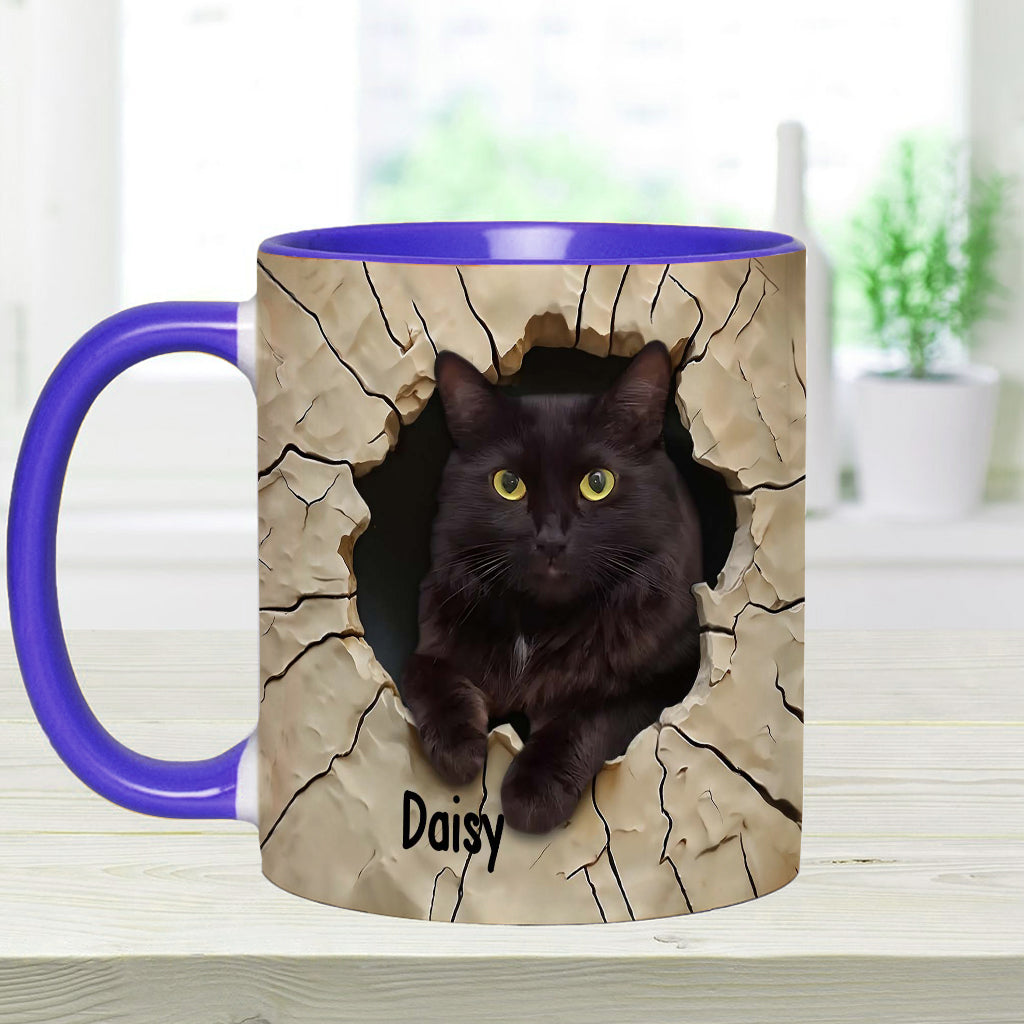 Liebe zur schwarzen Katze - Personalisierte Tasse mit schwarzem Katzenmotiv