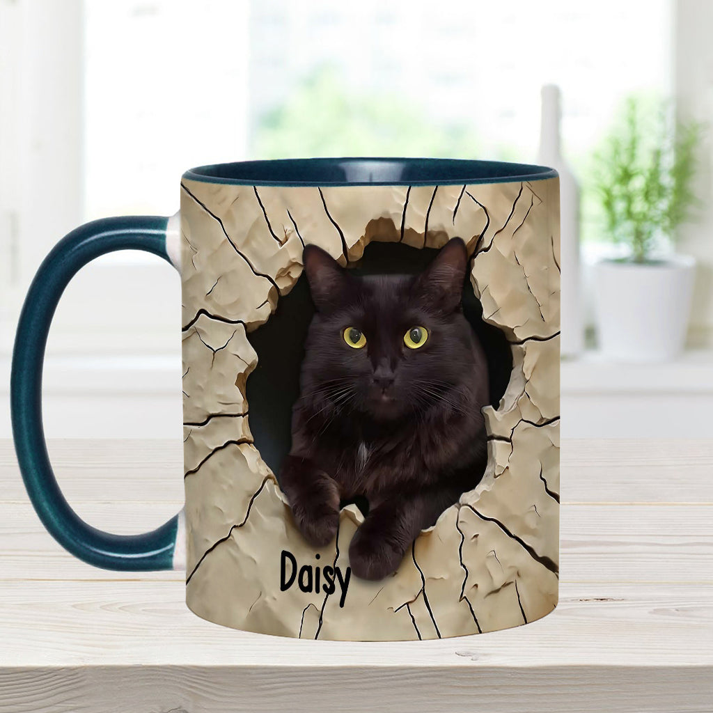 Liebe zur schwarzen Katze - Personalisierte Tasse mit schwarzem Katzenmotiv