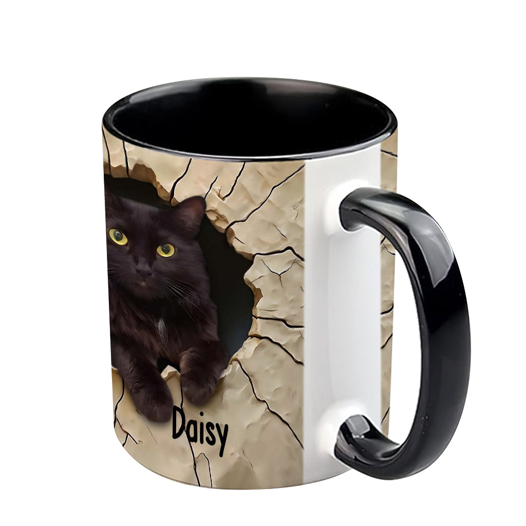 Liebe zur schwarzen Katze - Personalisierte Tasse mit schwarzem Katzenmotiv