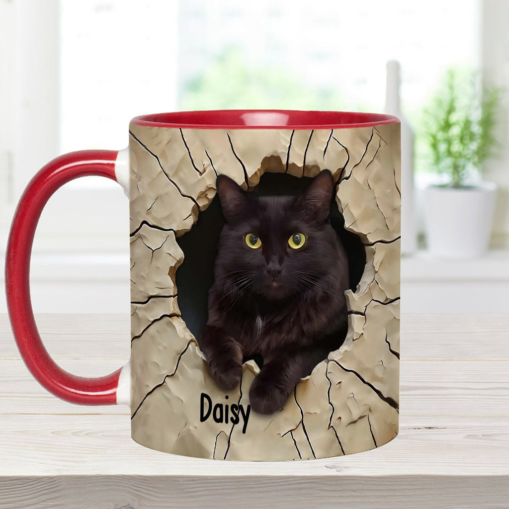 Liebe zur schwarzen Katze - Personalisierte Tasse mit schwarzem Katzenmotiv