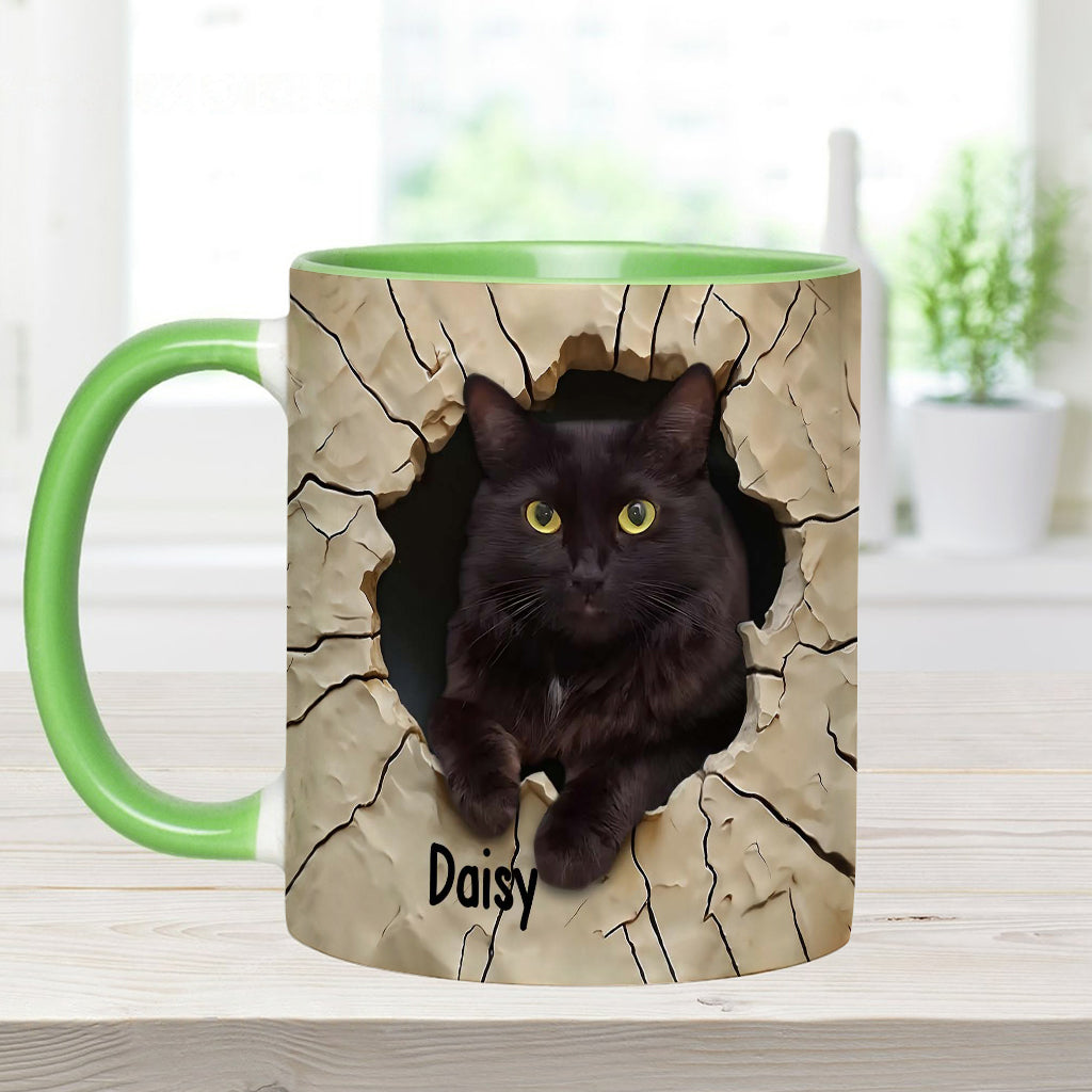 Liebe zur schwarzen Katze - Personalisierte Tasse mit schwarzem Katzenmotiv