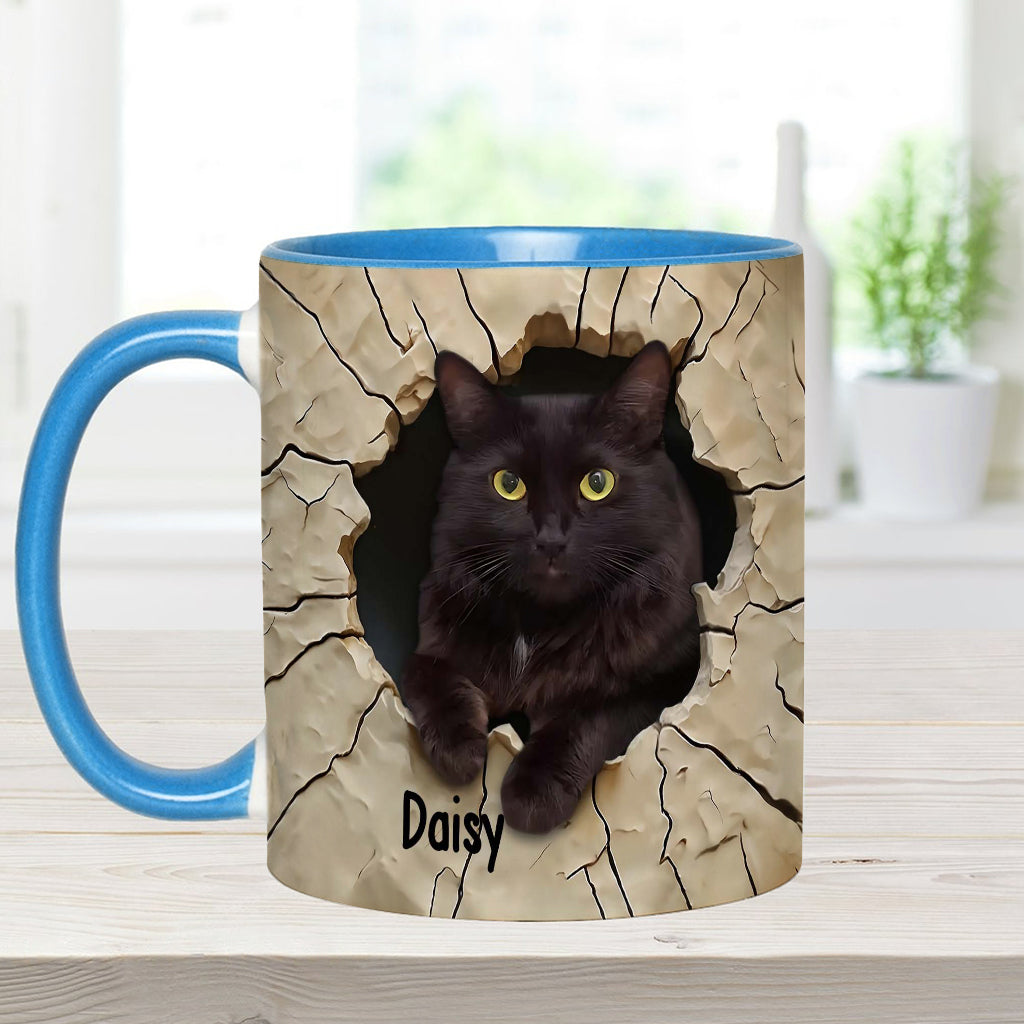 Liebe zur schwarzen Katze - Personalisierte Tasse mit schwarzem Katzenmotiv