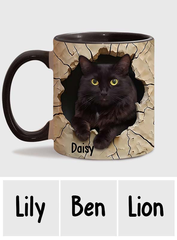 Liebe zur schwarzen Katze - Personalisierte Tasse mit schwarzem Katzenmotiv