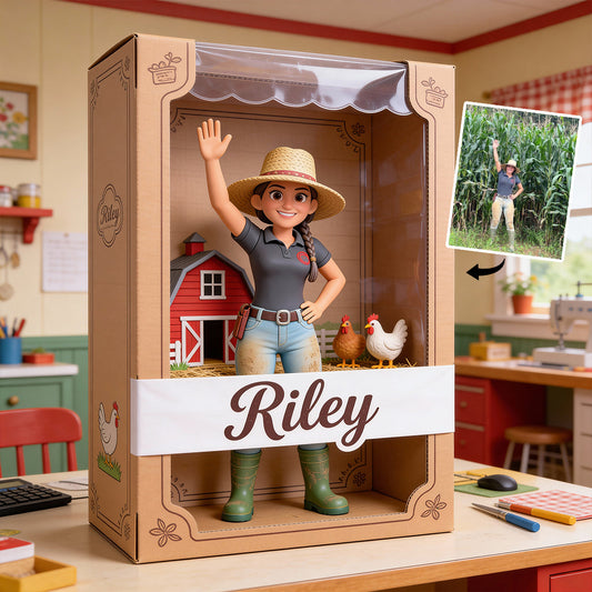 Chicken Lady – Personalisierte Acrylplakette in Hühnerform