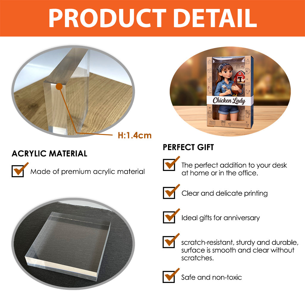 Chicken Lady - Personalized Chicken Custom Shaped Acrylic Plaque