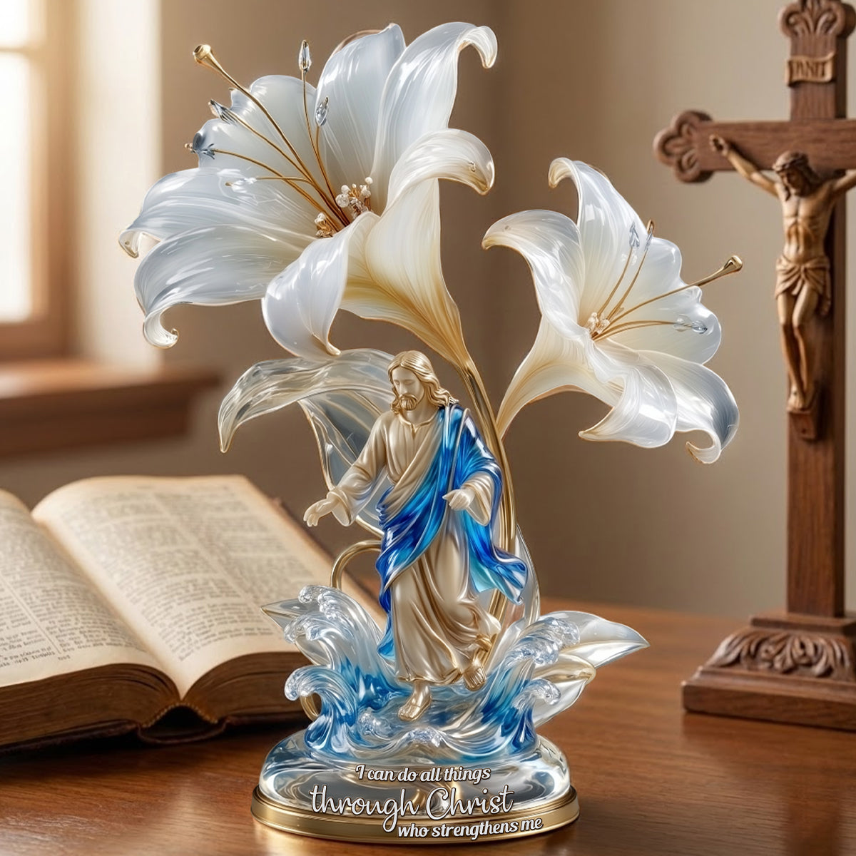 Ich vermag alles durch Christus – Personalisierte christliche Acrylplakette in individueller Form