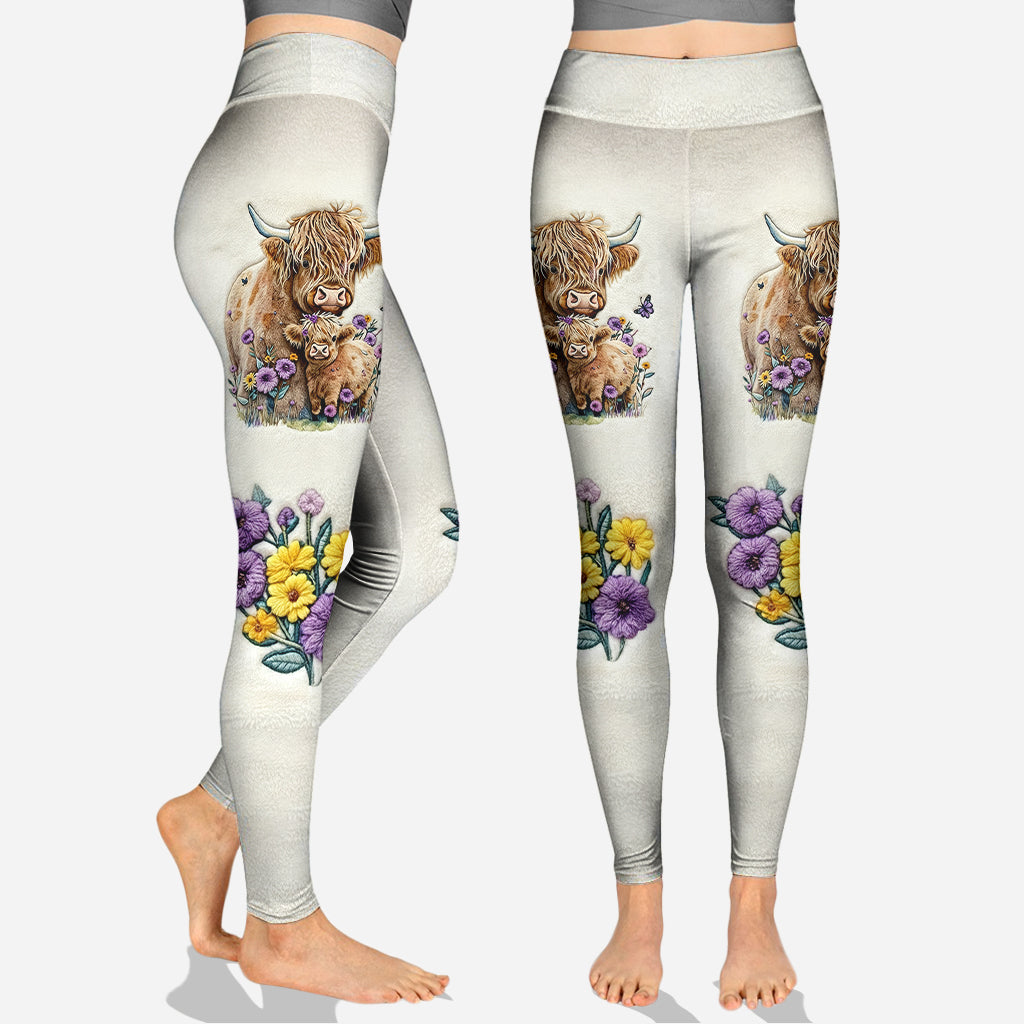 Liebe Hochlandrinder – Personalisierter Hoodie und Leggings mit Hochlandrind-Motiv