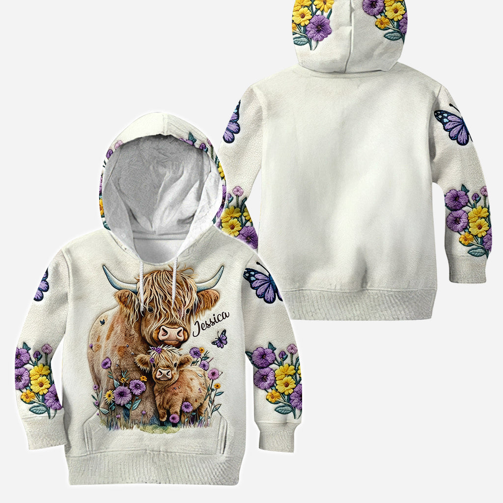 Liebe Hochlandrinder – Personalisierter Hoodie und Leggings mit Hochlandrind-Motiv