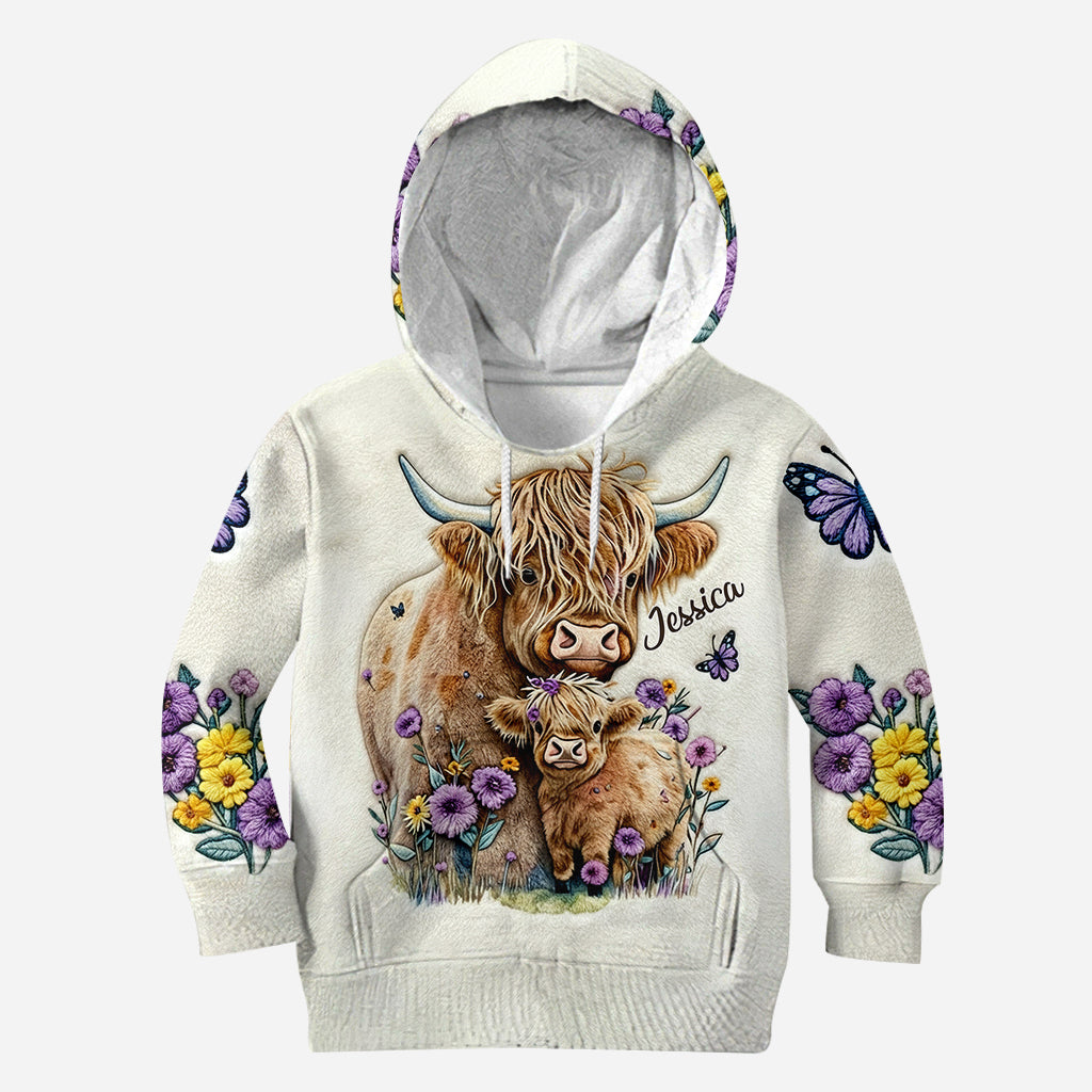 Liebe Hochlandrinder – Personalisierter Hoodie und Leggings mit Hochlandrind-Motiv