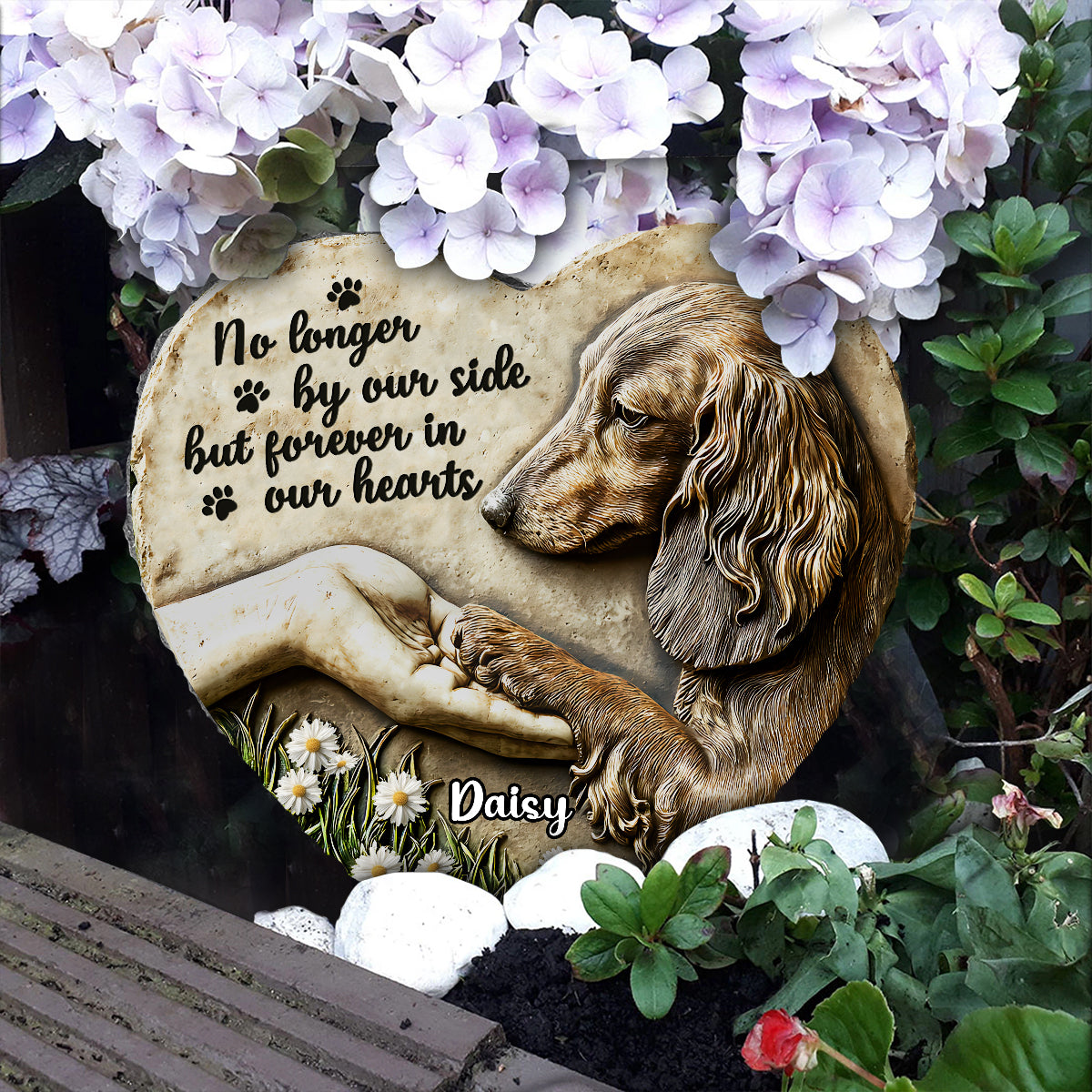 Forever In Our Hearts - Personalized Dog Heart Shaped Stone