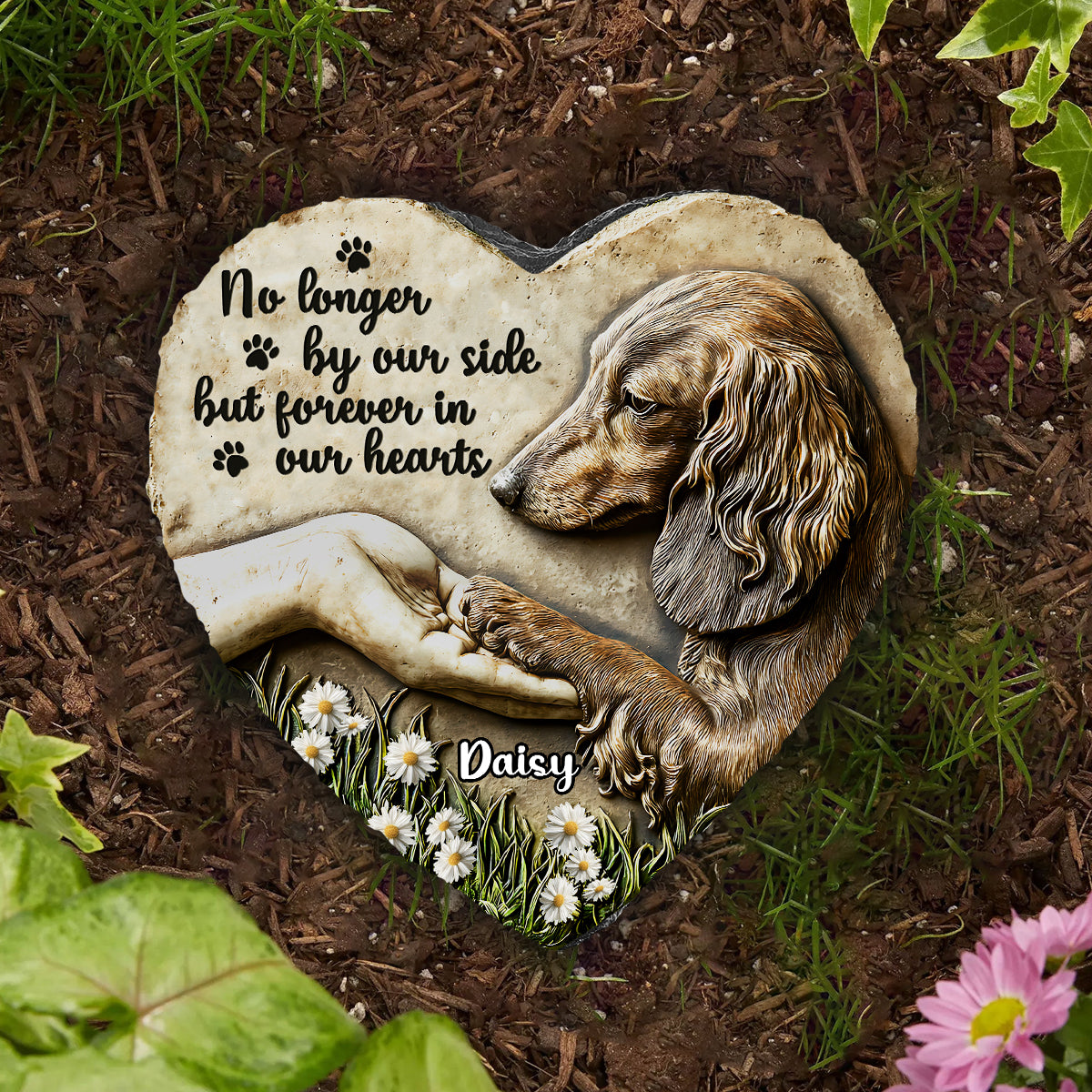 Forever In Our Hearts - Personalized Dog Heart Shaped Stone