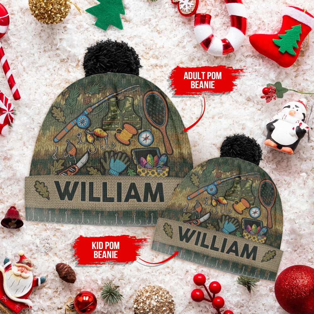 Love Fishing - Personalized Fishing Beanie Hat