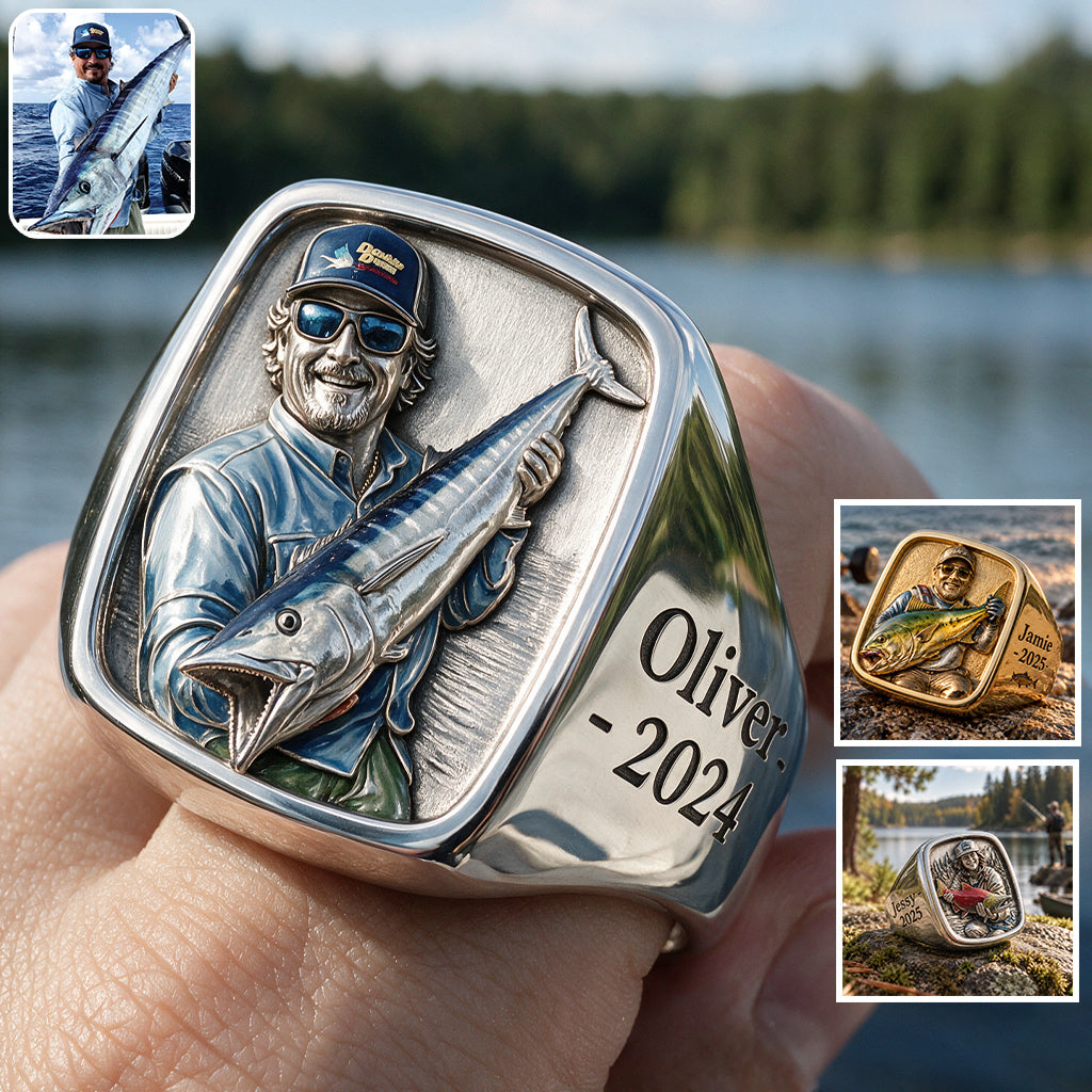 Gone Fishing - Personalized Fishing Signet Ring