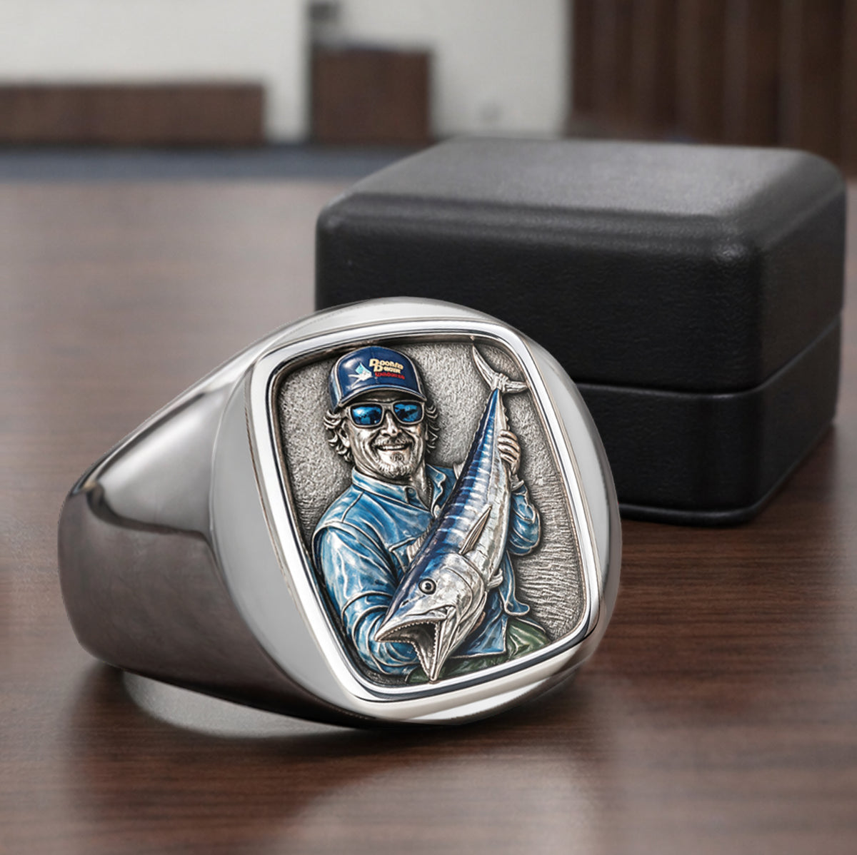Gone Fishing - Personalized Fishing Signet Ring