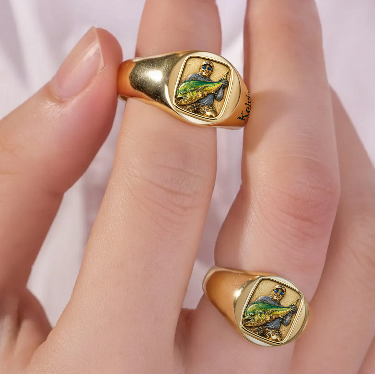 Gone Fishing - Personalized Fishing Signet Ring