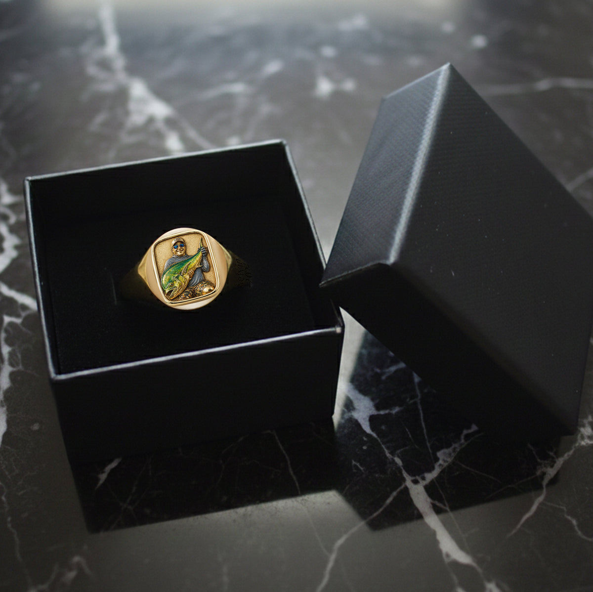 Gone Fishing - Personalized Fishing Signet Ring