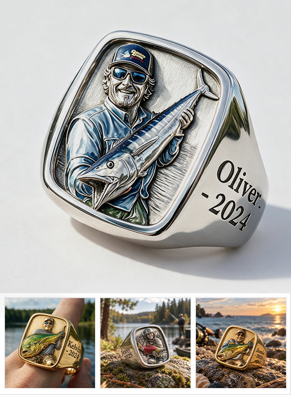 Gone Fishing - Personalized Fishing Signet Ring