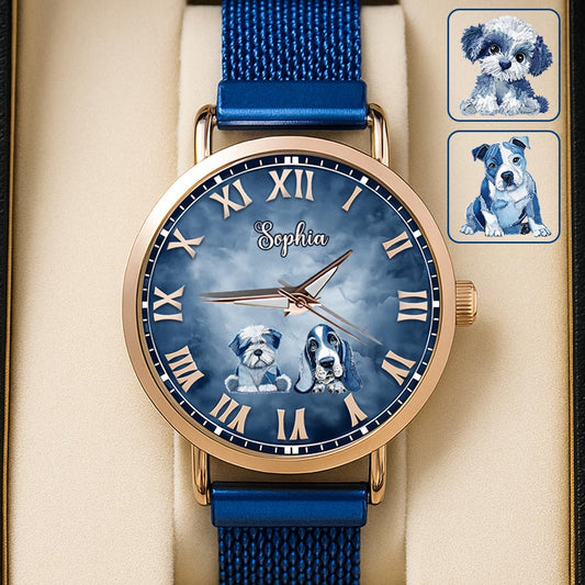 Gift for Dog Mom - Personalized Dog Women Hand Watch