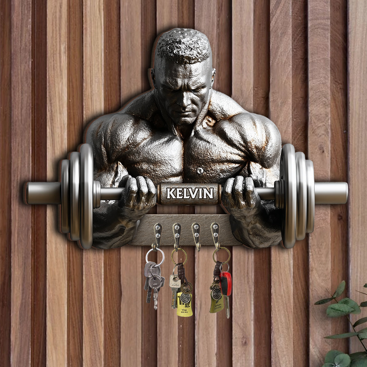No Pain No Gain - Personalized Fitness Custom Shaped Key Rack
