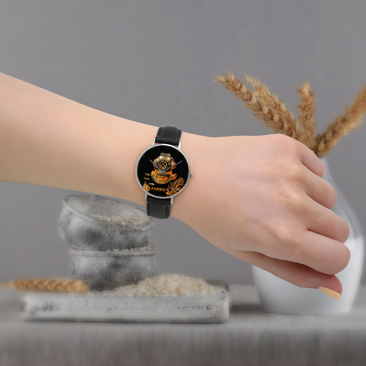 Ich liebe Tauchen – personalisierte Taucher-Handuhr