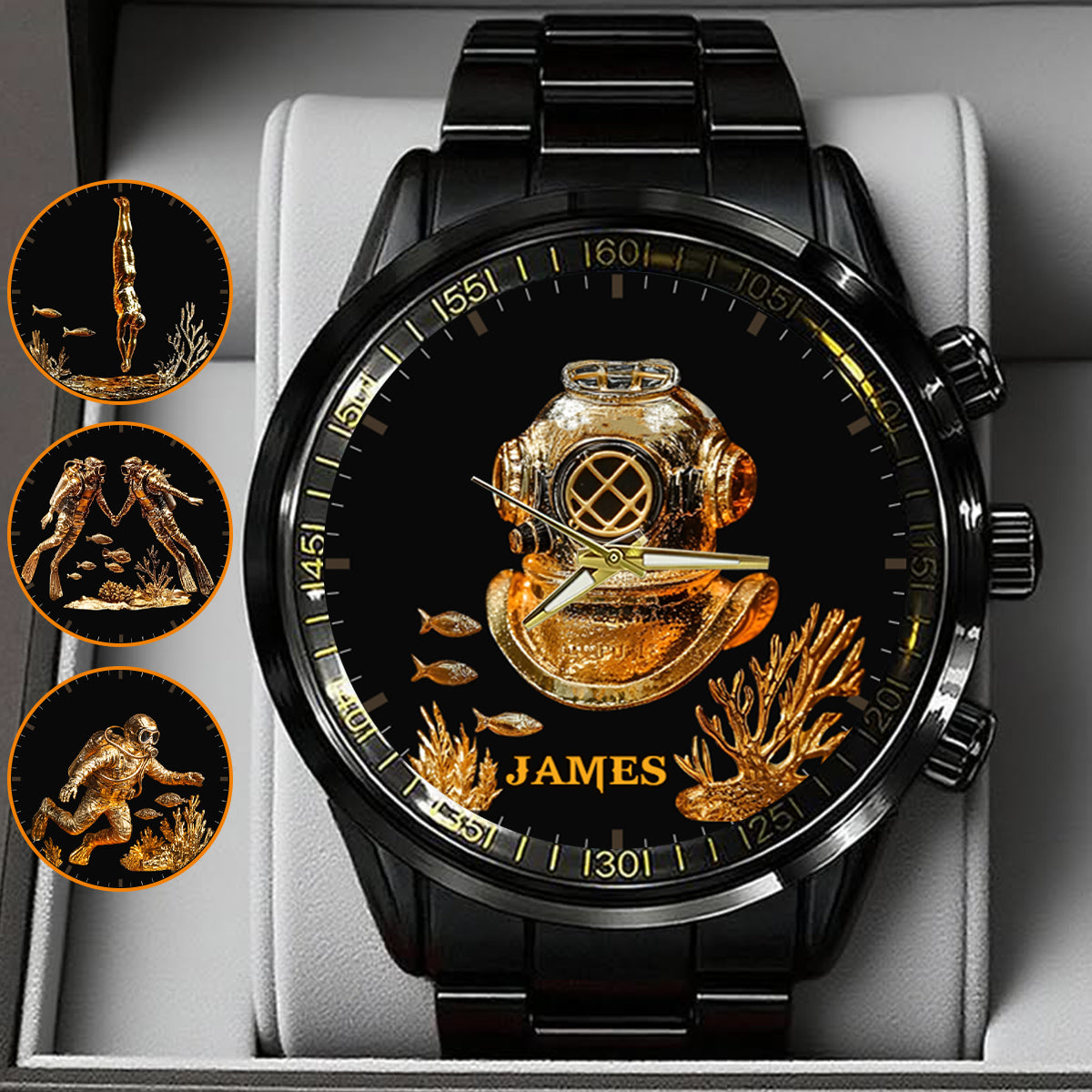 Ich liebe Tauchen – personalisierte Taucher-Handuhr