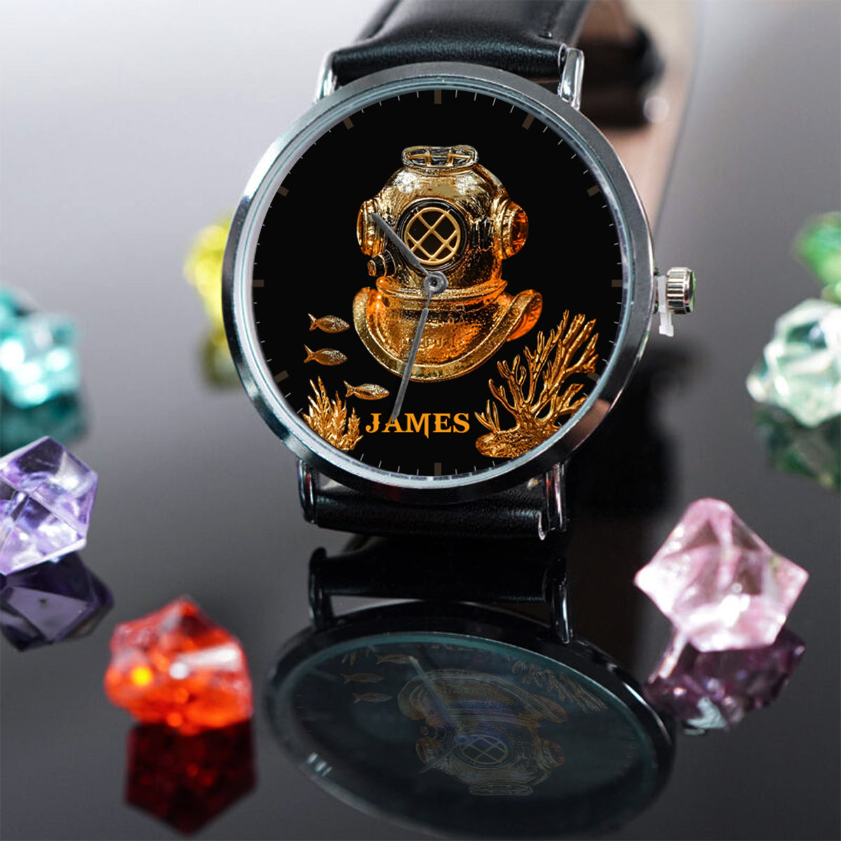 Ich liebe Tauchen – personalisierte Taucher-Handuhr