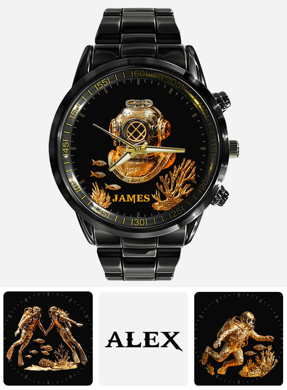 Ich liebe Tauchen – personalisierte Taucher-Handuhr