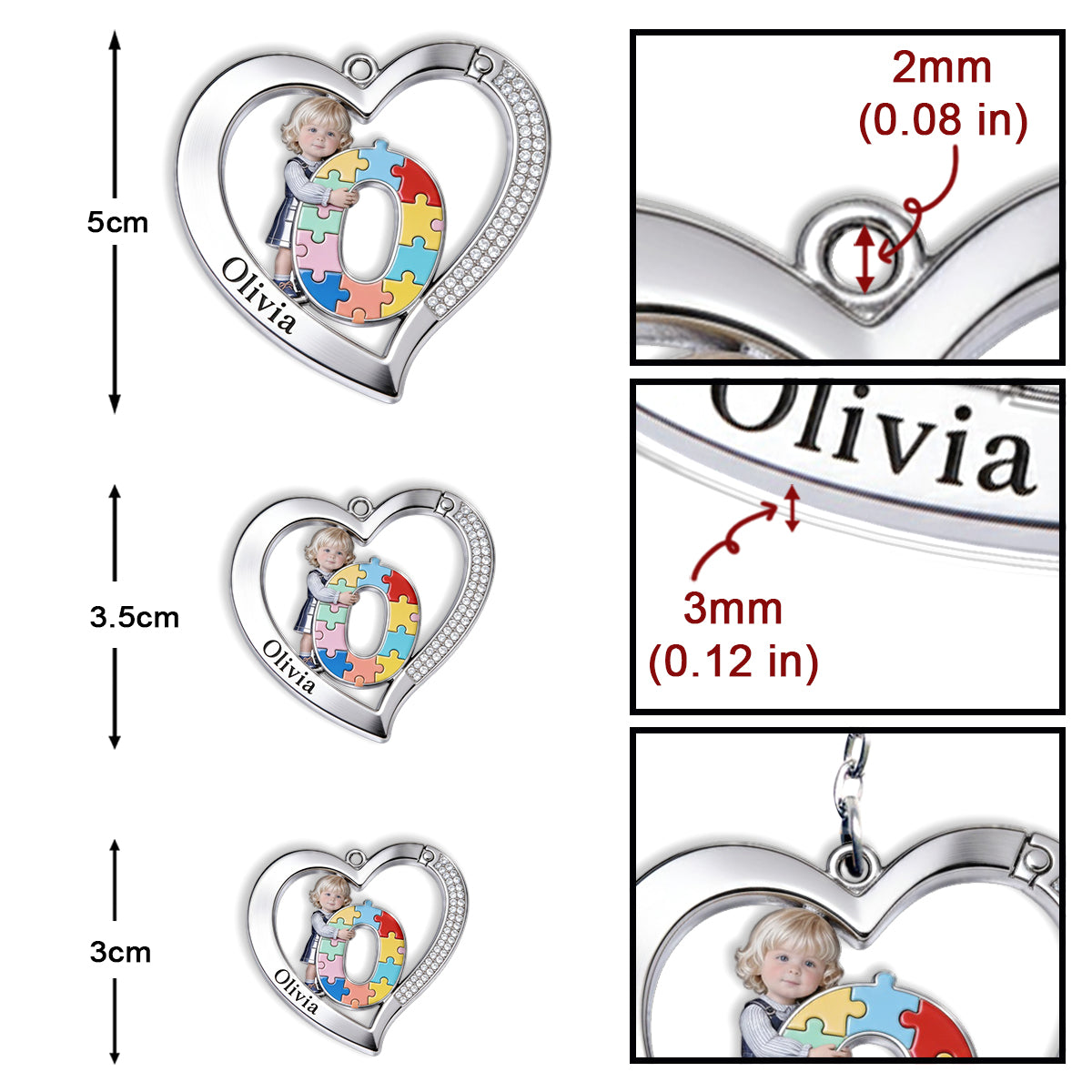 Brief zum Thema Autismus – Personalisierter Schlüsselanhänger zur Sensibilisierung für Autismus