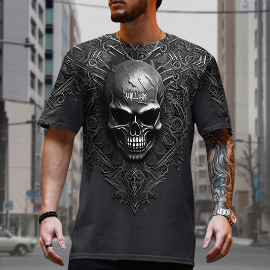Cooles Totenkopf-Shirt mit personalisiertem Totenkopf-Print