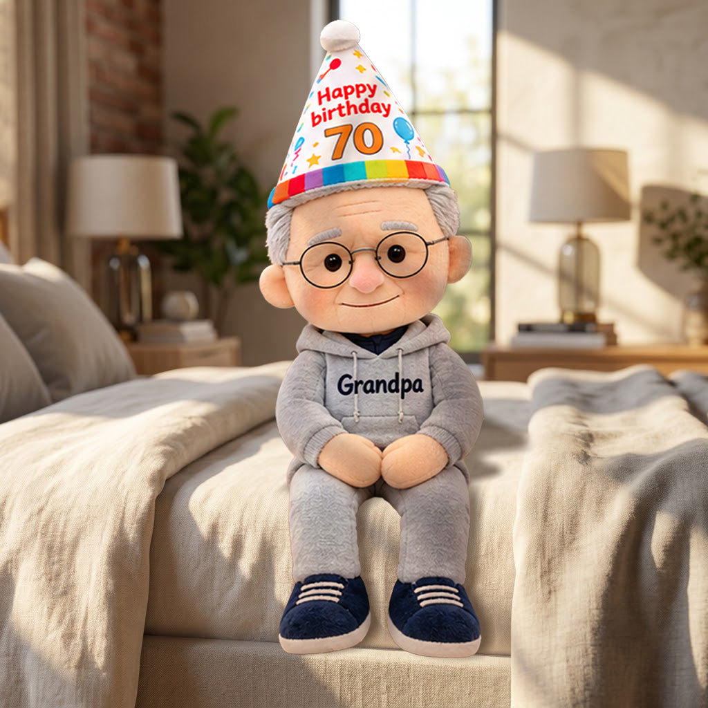 Custom Any Photo - Personalized Birthday Posable Plush Doll